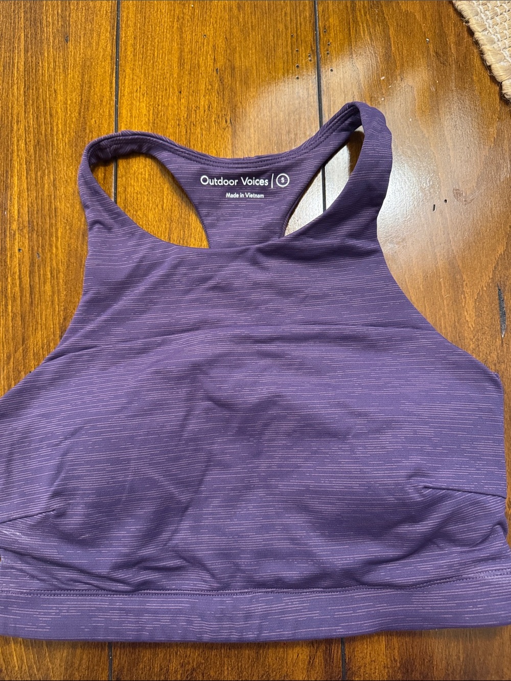 Outdoor Voices Plum Heather High-Neck Racerback Sports Bra